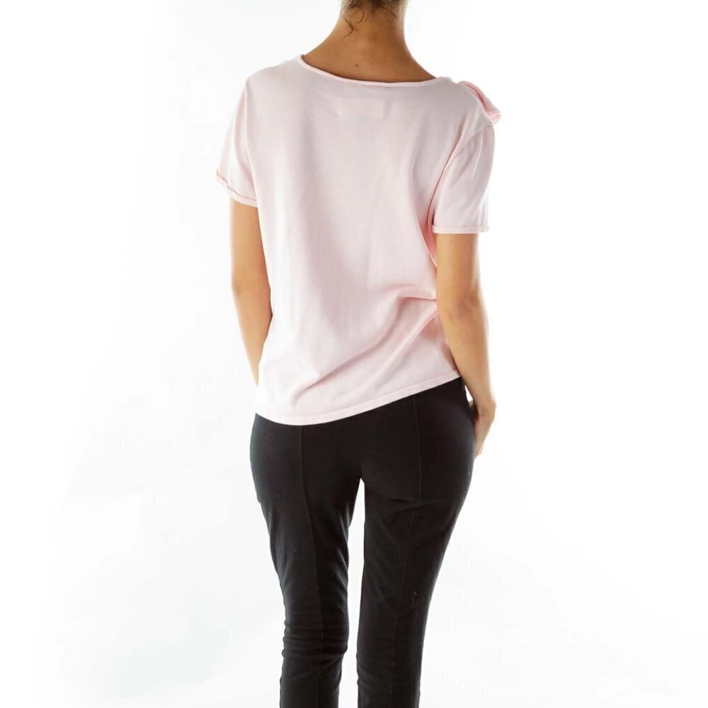 Lauren Ralph Lauren Pink Ruffled Knit Top - Picture 2 of 3